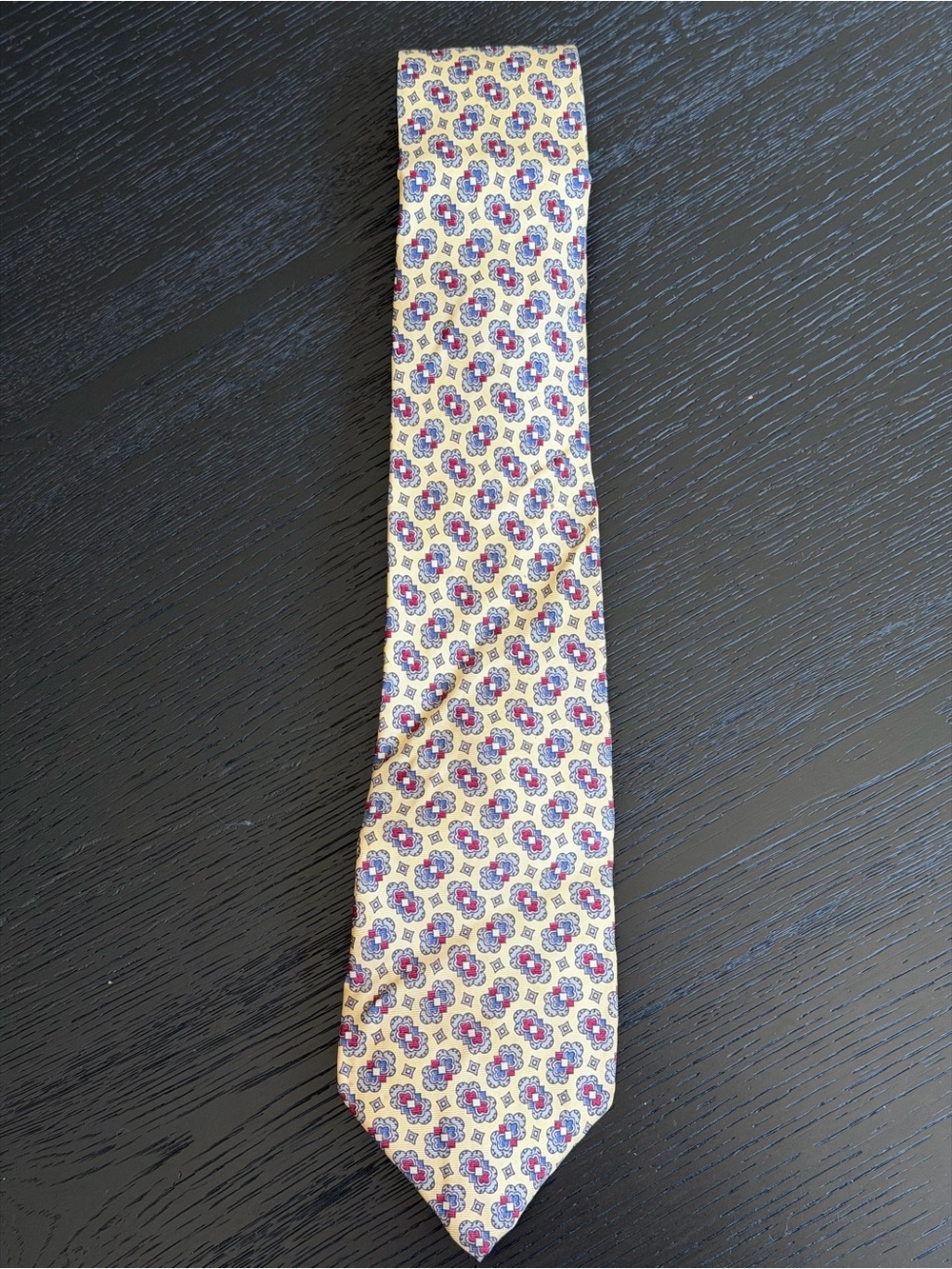 Christian Dior Geometric Men's Tie in Pale Yellow